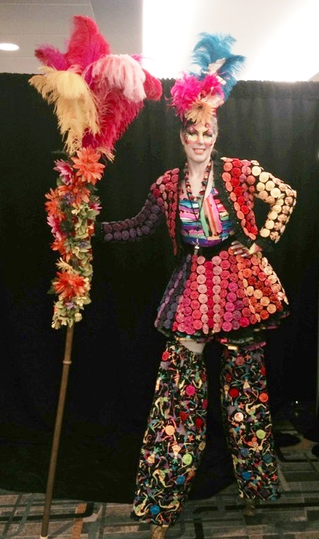 Penny England in Beautiful Costume on Stilts