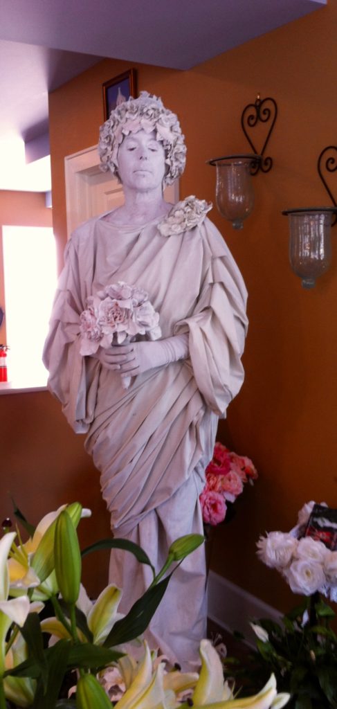 Penny England's Statue of Serenity with Flowers