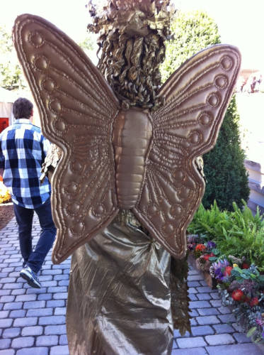 Penny England as the Gold Fairy Living Statue with Wings