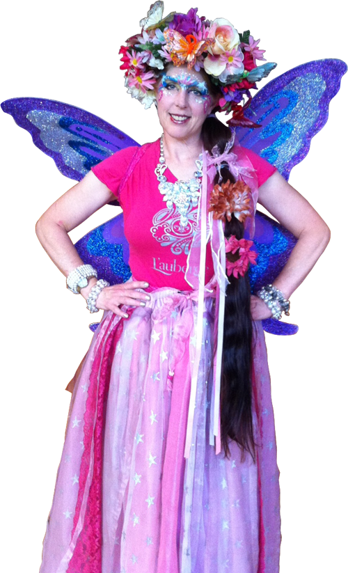 Penny England as a winged fairy.